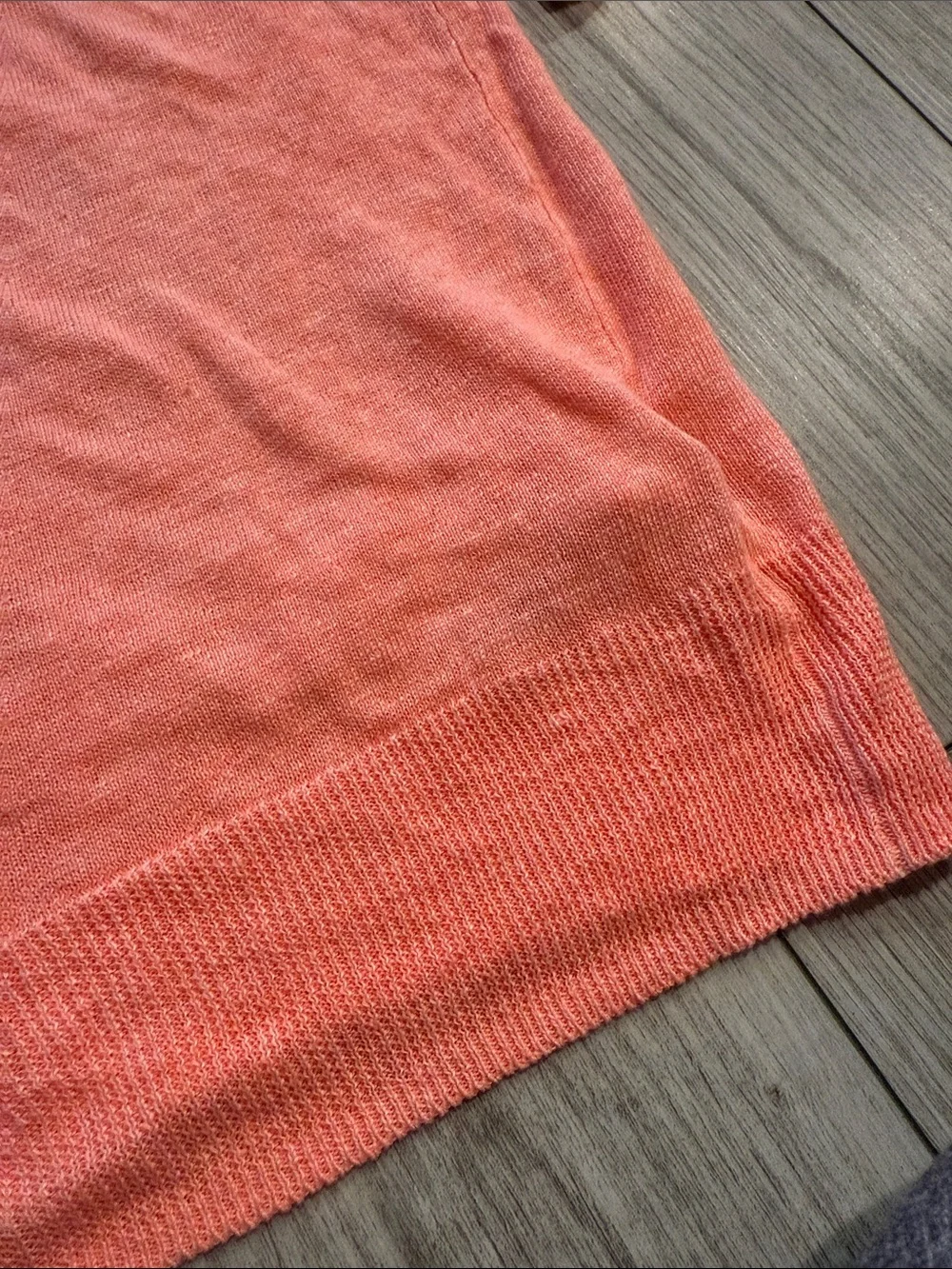 J. Crew Coral Linen Crewneck Sweater Salmon Orange Small